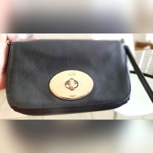 Coach crossbody black leather bag